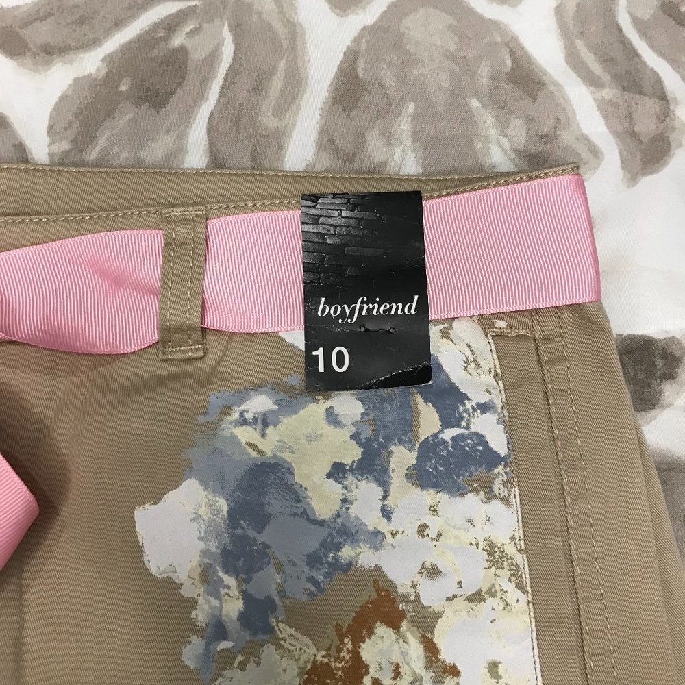 NWT SOHO For NY & Comp Floral Painted Boyfriend Kaki Size 10 - Picture 4 of 8